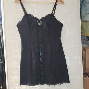 Sears Bazaar 1960 Vintage  Black Lace Accent Chemise/ Sleepwear sz9/S